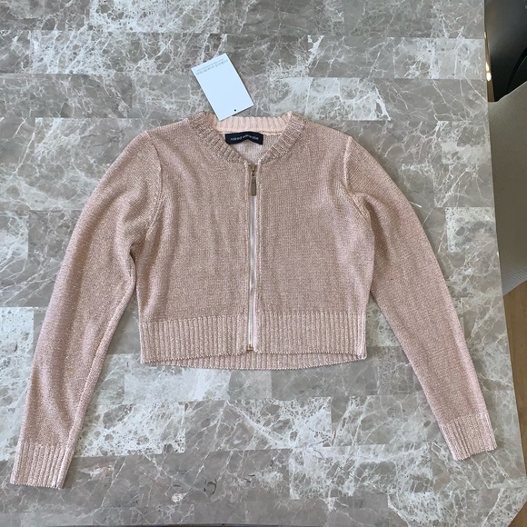 naked wardrobe Tops - ✨Luxury Stunning Rose-Gold metallic sweater jacket